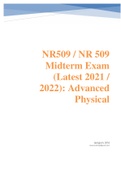 NR509 / NR 509 Midterm Exam (Latest 2021 / 2022): Advanced Physical Assessment - Chamberlain