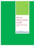 NR 511 FINAL EXAM GUIDE COMPLETE WITH ALL THE ANSWERS LATEST SUMMER 2022