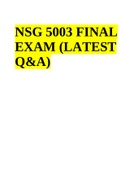 NSG 5003 FINAL EXAM (LATEST Q&A)