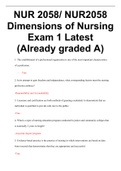 NUR 2058/ NUR2058 Dimensions of Nursing Exam 1 Latest (Already graded A)