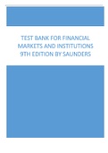 Test Bank For Financial Markets And Institutions 9th Edition By Saunders