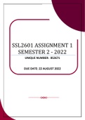 SSL2601 ASSIGNMENT 1 SEMESTER 2 - 2022 (852671)