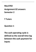 Exam (elaborations) MAC3702 Assignment 1 Answers Semester 2 (Mac3702) 