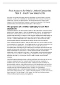 Final Accounts - Assignment 1, Task 2 - CASHFLOW Statement - Distinction