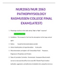 NUR2063/NUR 2063 PATHOPHYSIOLOGY RASMUSSEN COLLEGE FINAL EXAM(LATEST)
