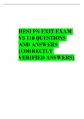 HESI PN EXIT EXAM V3 110 QUESTIONS AND ANSWERS (CORRECTLY VERIFIED ANSWERS