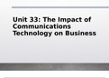 Unit 33 - The Impact of Communications Technology on Business P6