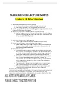 Mark Klimek Lecture Notes LECTURE 1 - LECTURE 12 BUNDLE (2022 UPDATED AND REVIEWED - A GRADED)