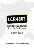LCR4803 - Exam Questions PACK (2009-2022)
