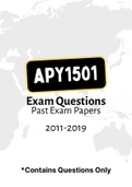 APY1501 - Exam Questions PACK (2011-2019) 