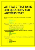 LATEST ATI TEAS 7 TEST BANK 350 QUESTIONS AND ANSWERS 2022/2023