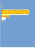 PHYS-1307 6172-21542 Waves Gizmo Correct Questions And Answers