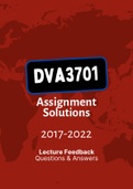 DVA3701 - Combined Tut201 feedback (2017-2022)