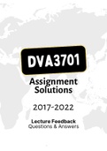 DVA3701 - Combined Tut201 feedback (2017-2022)