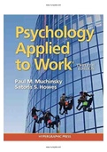 Psychology Applied to Work 12th Edition Muchinsky Test Bank