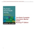 Test Bank Complete for Psychiatric Mental Health Nursing: Concepts of Care in Evidence-Based Practice 9th Edition