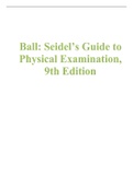 Seidel's Guide to Physical Examination 9th Edition Ball Test Bank