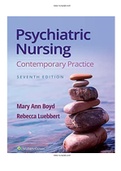 Test bank for Psychiatric Nursing Contemporary Practice 7th Edition by Mary Ann Boyd; Rebecca Luebbert ALL 43 CHAPTERS 9781975161187 |GUIDE A+