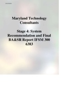 Maryland Technology Consultants Stage 4: System Recommendation and Final BA&SR Report IFSM 300 6383