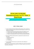 NUR 2356/ NUR2356: Multidimensional Care II / MDC 2 Final Exam