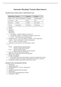 Interactive Physiology®  Exercise Sheet Answers
