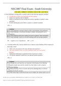 NSG3007 Final Exam - South University (Q & S)