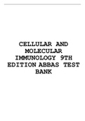CELLULAR AND MOLECULAR IMMUNOLOGY 9TH EDITION ABBAS TEST BANK