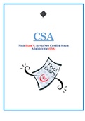 CSA: Mock Exam V: Service Now Certified Syste m Administrator| Solved|