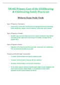 Midterm Exam Study Guide - NR602 / NR-602 / NR 602 (Latest 2022 / 2023) : Primary Care of the Childbearing and Childrearing Family Practicum - Chamberlain
