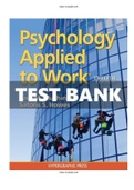 Psychology Applied to Work 12th Edition Muchinsky Test Bank ISBN-13 ‏ : ‎9780974934532 |COMPLETE TEST BANK | Guide A+.
