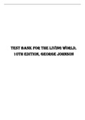 Test Bank for The Living World, 10th Edition, George Johnson