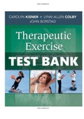 Therapeutic Exercise 7th Edition Kisner Test Bank ISBN-13: 9780803658509 |COMPLETE TEST BANK |Guide A+.