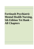 Fortinash: Psychiatric Mental Health Nursing, 5th Edition Tet Bank – All Chapters
