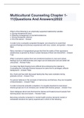 Multicultural Counseling Chapter 1-11(Solved)Questions And Answers 2022.
