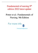 Fundamental of nursing 9th edition 2022 latest update |Potter et al.: Fundamentals of Nursing, 9th Edition
