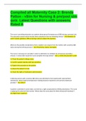 Compiled all Maternity Case 2: Brenda Patton - vSim for Nursing & pre/post sim quiz. Latest Questions with answers. Rated A