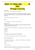 PORTAGE LEARNING | BIOD 171 FINAL EXAM 2022 