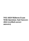 NSG 6020-Health Assessment Midterm Exam With Questions And Answers 2022 (verified correct answers).