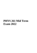PHYS 261 Human Physiology Mid Term Exam 2022.