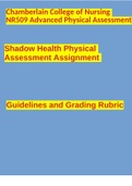 Chamberlain College of Nursing NR509 Advanced Physical Assessment Shadow Health Physical Assessment Assignment 