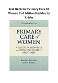 Test Bank for Primary Care Of Women 2nd Edition Hackley by Kriebs