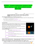 GIZMOs - Student Exploration: Seasons: Earth, Moon, and Sun -with 100% verified answers-2022-2023