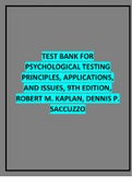 TEST BANK FOR PSYCHOLOGICAL TESTING PRINCIPLES, APPLICATIONS, AND ISSUES, 9TH EDITION, ROBERT M. KAPLAN, DENNIS P. SACCUZZO.