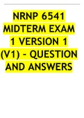 NRNP 6541 MIDTERM EXAM 1 VERSION 1 (V1) – QUESTION AND ANSWERS