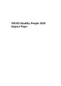 NR503 Healthy People 2020 Impact Paper (Population Health, Epidemiology, & Statistical Principles).