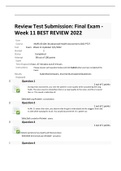 Review Test Submission: Final Exam - Week 11 BEST REVIEW 2022