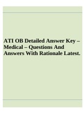 ATI OB Detailed Answer Key –  Questions And Answers With Rationale Latest.
