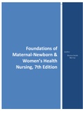 Foundations of Maternal-Newborn & Women’s Health Nursing, 7th Edition Test Bank 