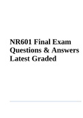 NR601 Final Exam Questions & Answers Latest Graded