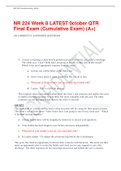NR 224 Week 8 LATEST 0ctober QTR Final Exam (Cumulative Exam) (A+) 100 CORRECTLY ANSWERED QUESTIONS